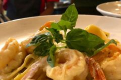 Fettucine-Alfredo-with-Garlic-Shrimp-at-Toro-Loco-Restaurant-One-of-the-best-Seafood-Restaurants-in-Sosua-Cabarete-Area